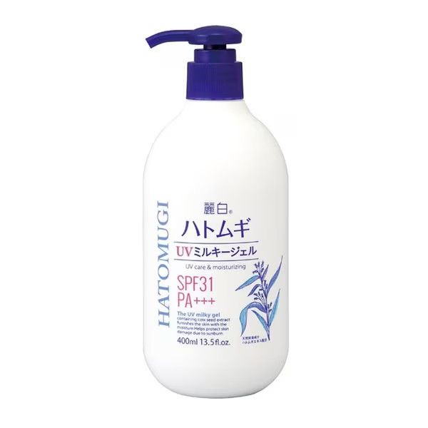 KUMANO YUSHI -REIHAKU Hatomugi White (UV Care & Moisturizing) UV Milky Gel SPF 31 PA+++ 250ml