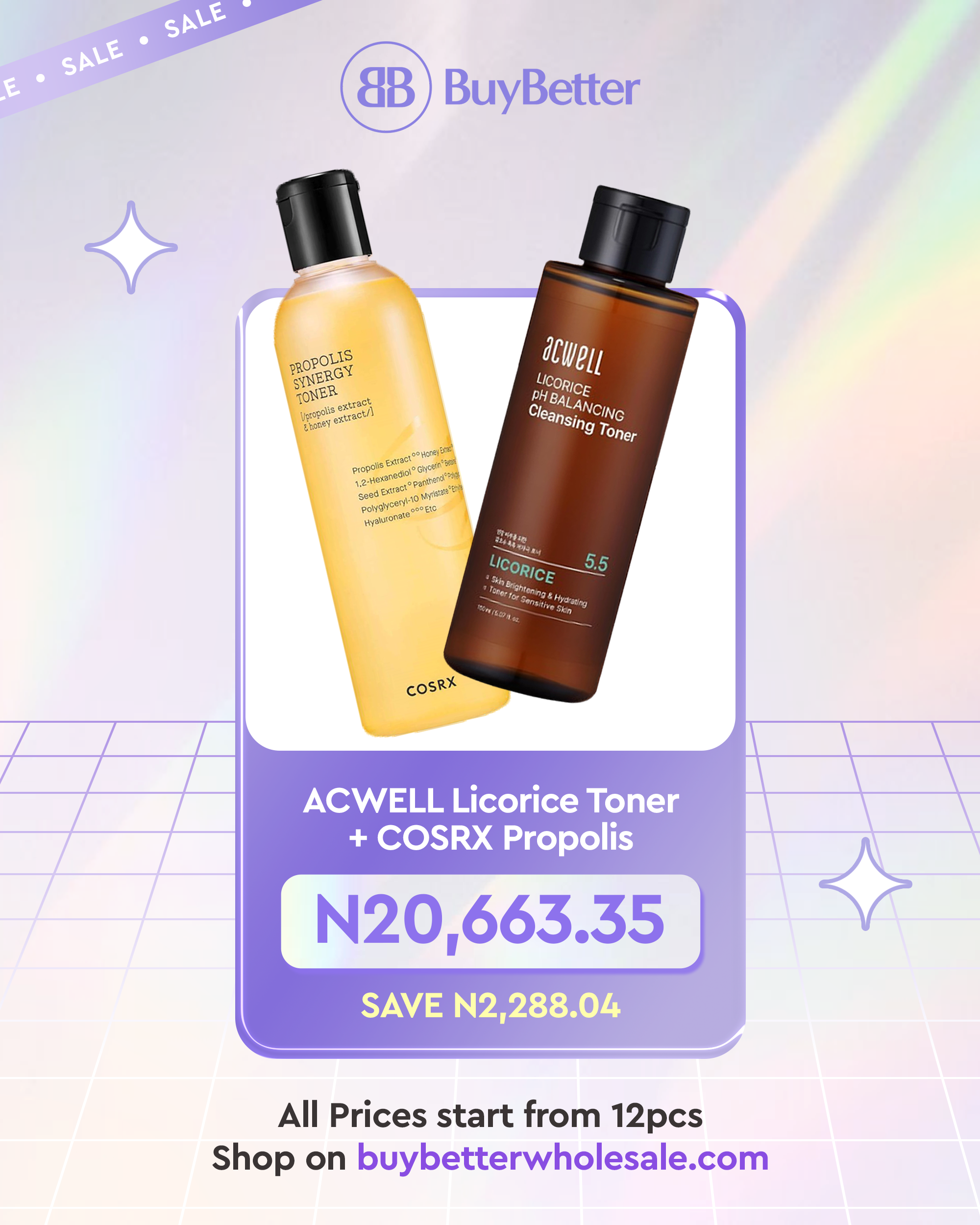 ACWELL & COSRX Facial Toner Combo (Licorice + Propolis 150ml)