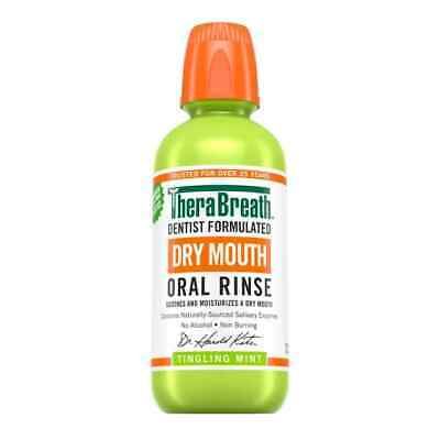 THERABREATH Dry Mouth Oral Rinse, Tingling Mint Flavor, 473ml