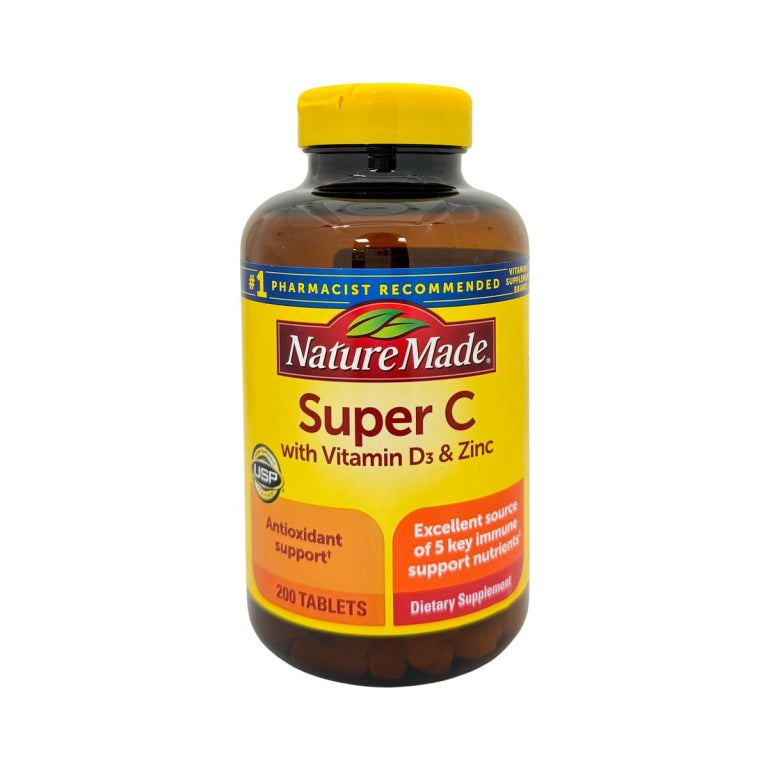 NATURE MADE -Super C with Vitamin D3 & Zinc Dietary Supplements (200 tablets)