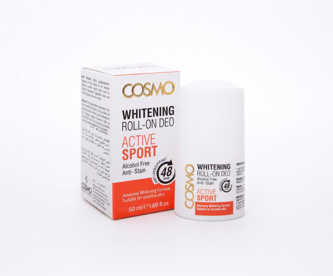 COSMO Whitening Roll-On (Active Sport) Deodorant 48Hr Anti-perspirant 1.69 oz 50ml