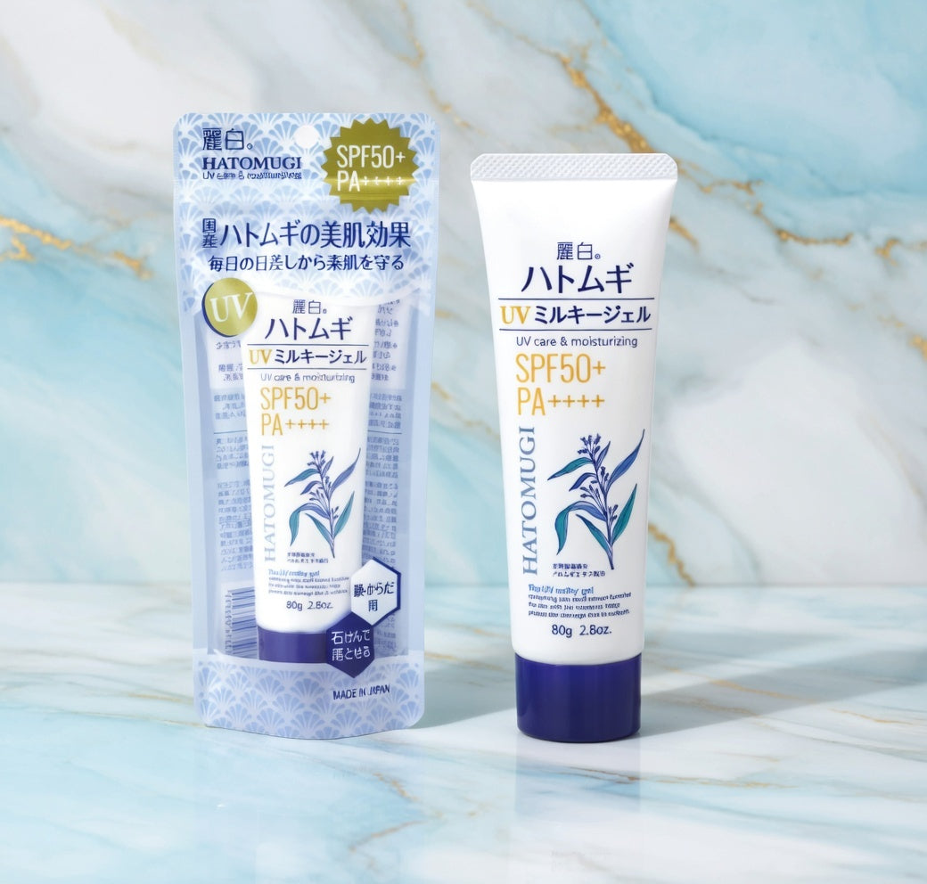 KUMANO YUSHI -REIHAKU Hatomugi UV Milky Gel SPF 50++ 80g