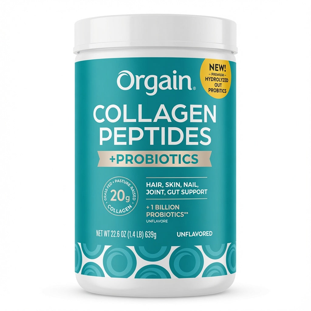 ORGAIN Collagen Peptide + Probiotics Hair, Skin, Nail, Joint, Gut Support (UNFLAVORED)726g