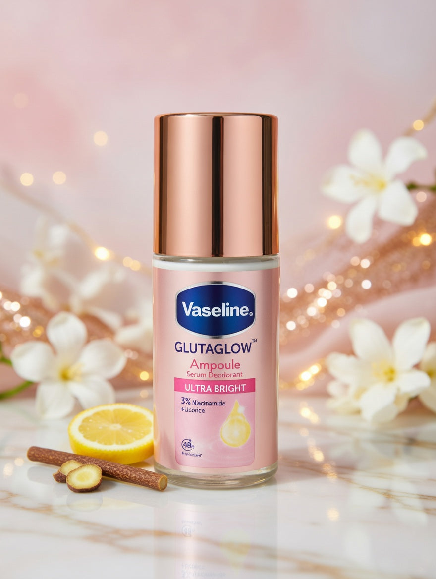 VASELINE -GLUTAGLOW Ultra Bright (3% Niacinamide + Licorice) Ampoule Serum 48hr Deodorant 45ml