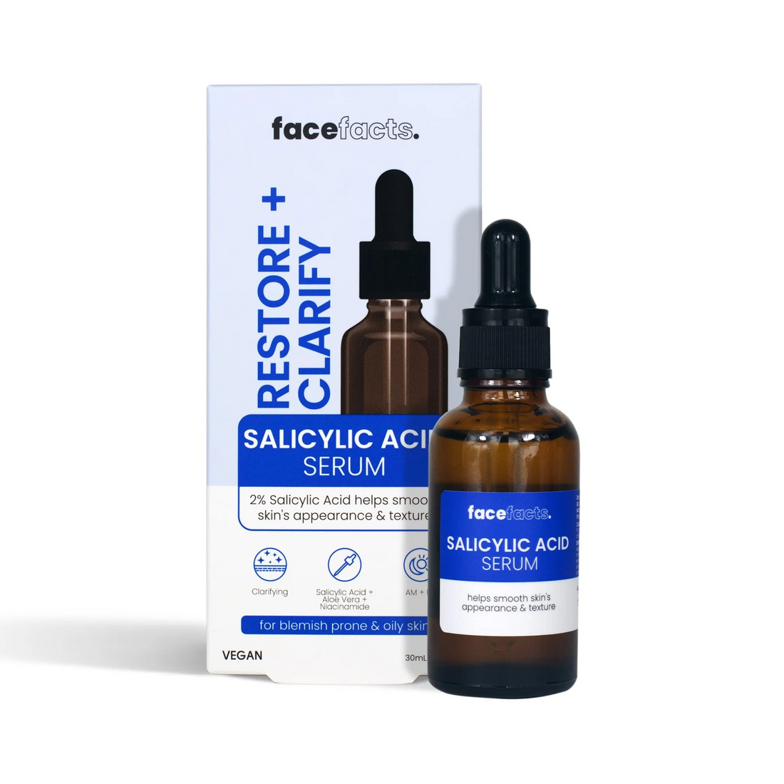 FACEFACTS- Salicylic Acid (restore + clarify) facial serum 30ml