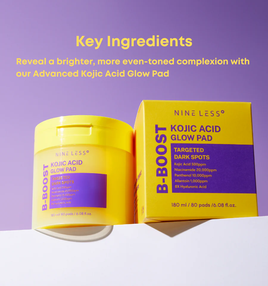 NINELESS -B-BOOST 1% Kojic Acid Glow Pad (80pads) 180ml