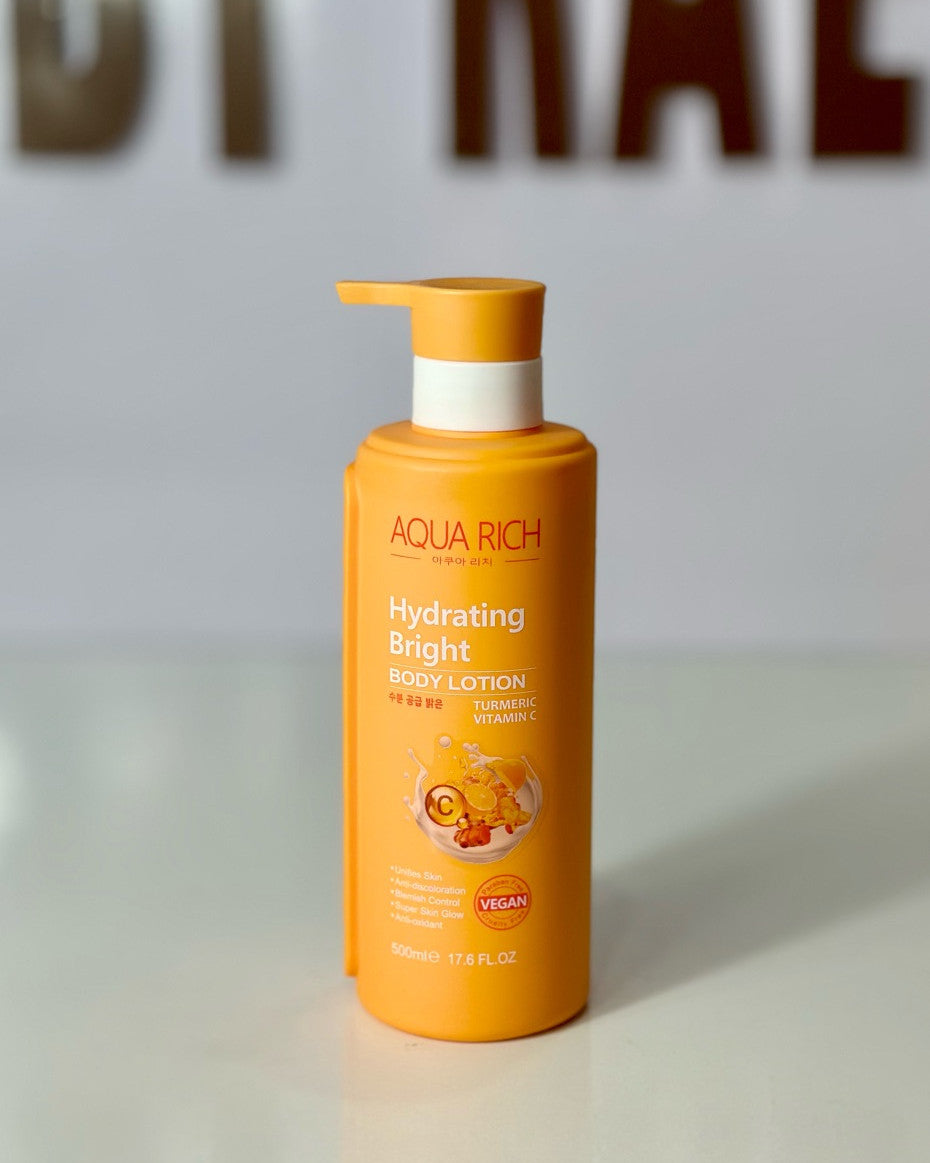 AQUA RICH – Hydrating Bright Body Lotion (Tumeric Vitamin C) 500ml