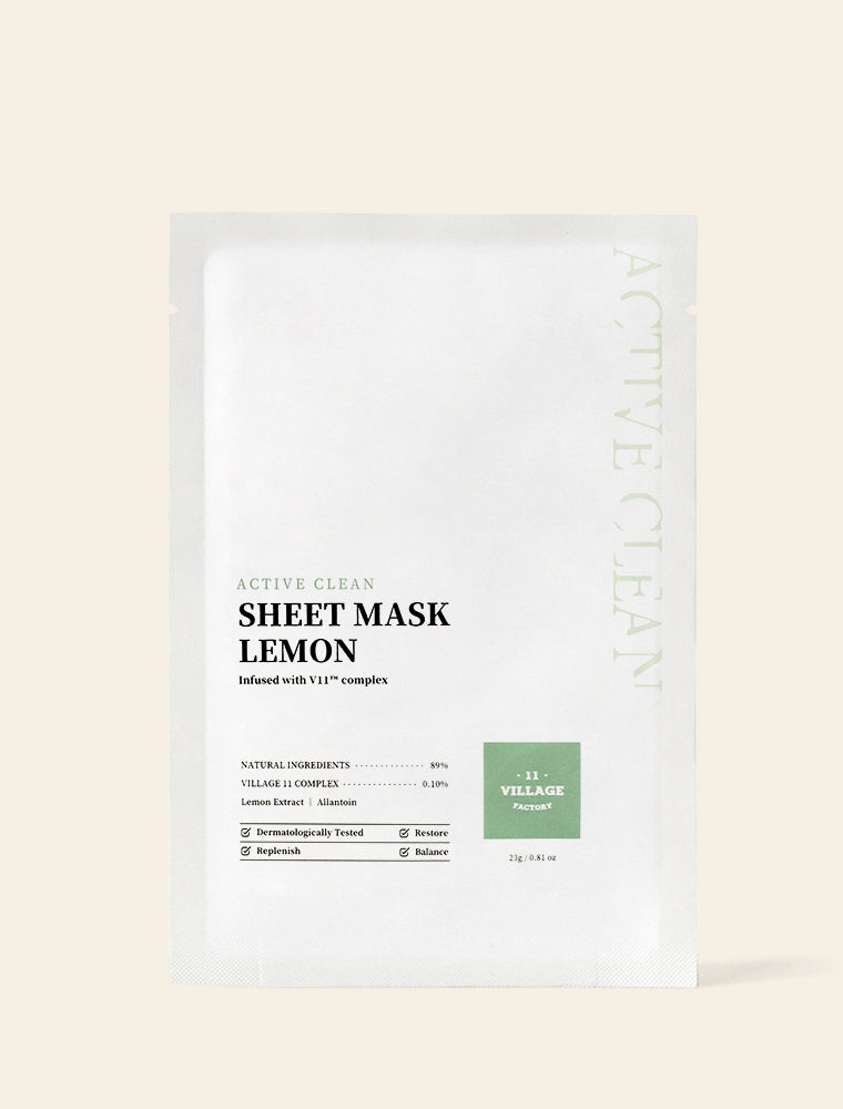 VILLAGE 11 FACTORY ACTIVE CLEAN SHEET MASK LEMON 23g