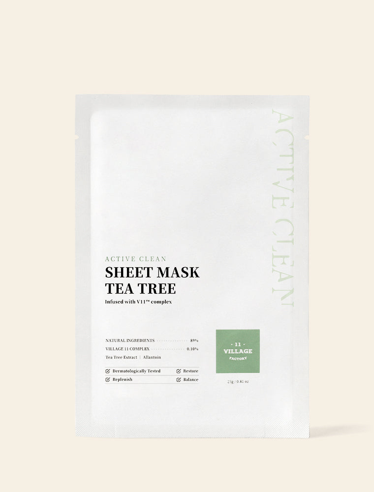 VILLAGE 11 FACTORY ACTIVE CLEAN (TEA TREE) SHEET MASK 23g