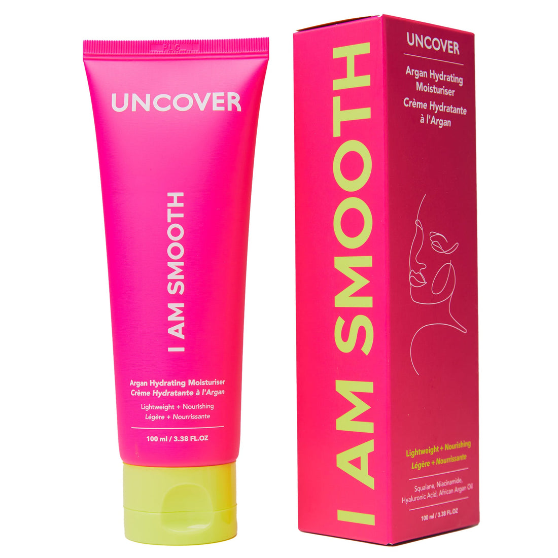 UNCOVER -I AM SMOOTH Argan Hydrating Moisturiser 3.38 oz 100ml