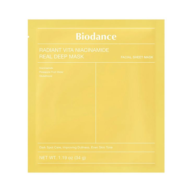 BIODANCE -Radiant Vita Niacinamide Real Deep Facial Sheet Mask 1.19 oz 34g