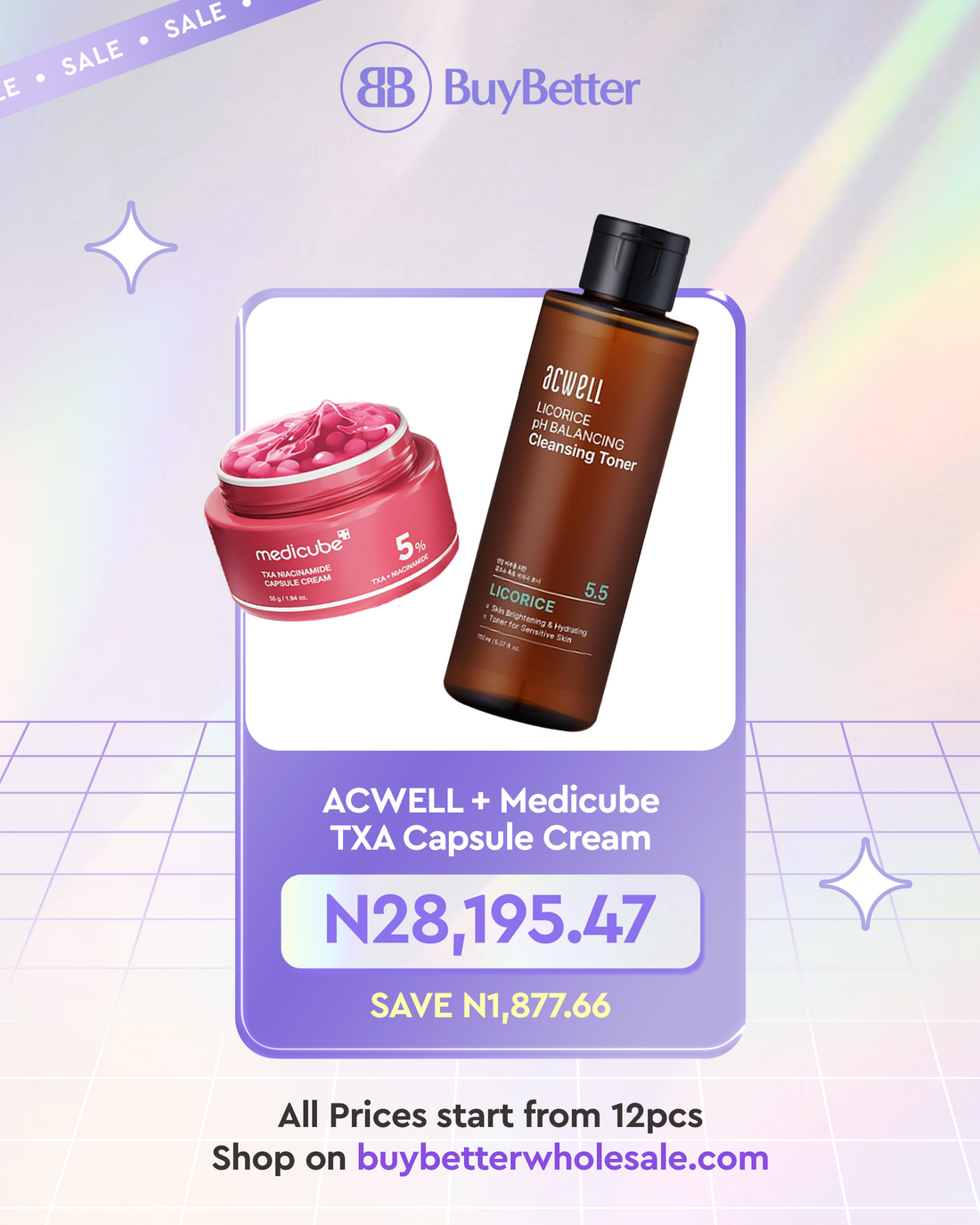 ACWELL &amp; MEDICUBE Skincare Bundle (Toner + Treatment Cream)