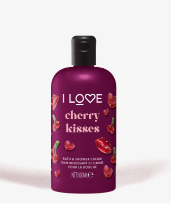 I LOVE -(CHERRY KISSES) Bath and Shower Cream 500ml