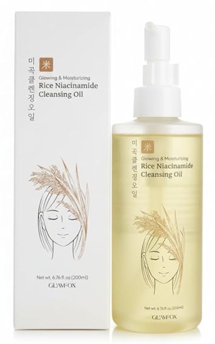 GLAMFOX -Rice (Glowing &amp; Moisturising) Niacinamide Cleansing Oil 200ml