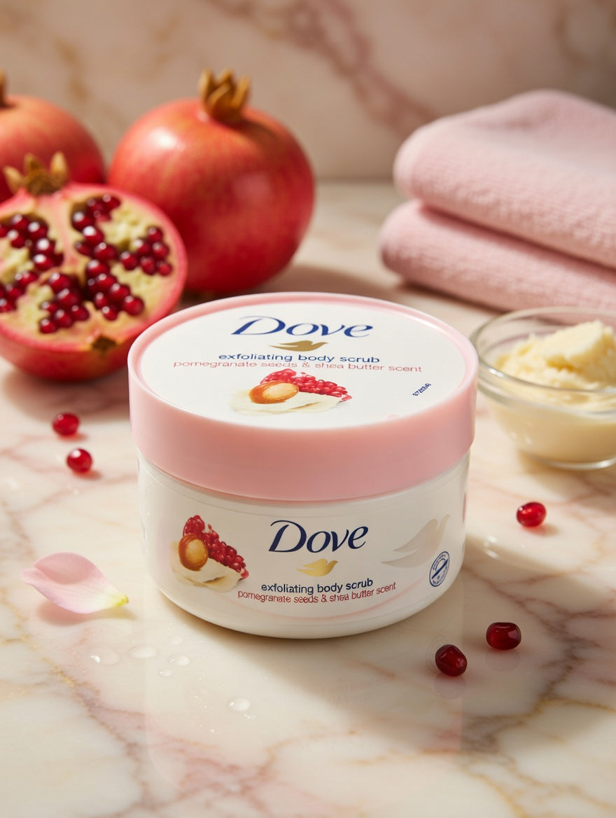 DOVE Exfoliating Body Scrub (Pomegranate Seeds and shea butter scent) 225ml