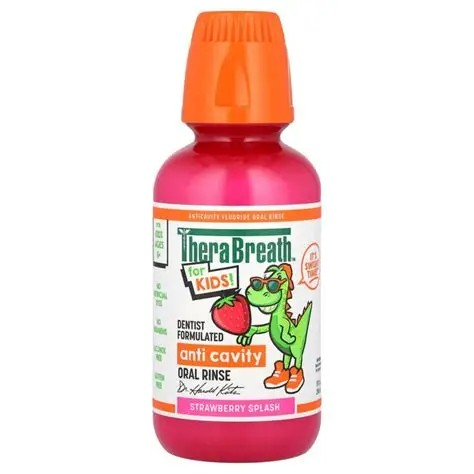 THERABREATH -For Kids Dentist Formulated Anti Cavity (Strawberry Splash) Oral Rinse 296ml