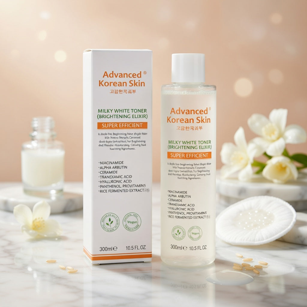 ADVANCED KOREAN SKIN -Miky White Toner (Brightening Elixir) 300ml