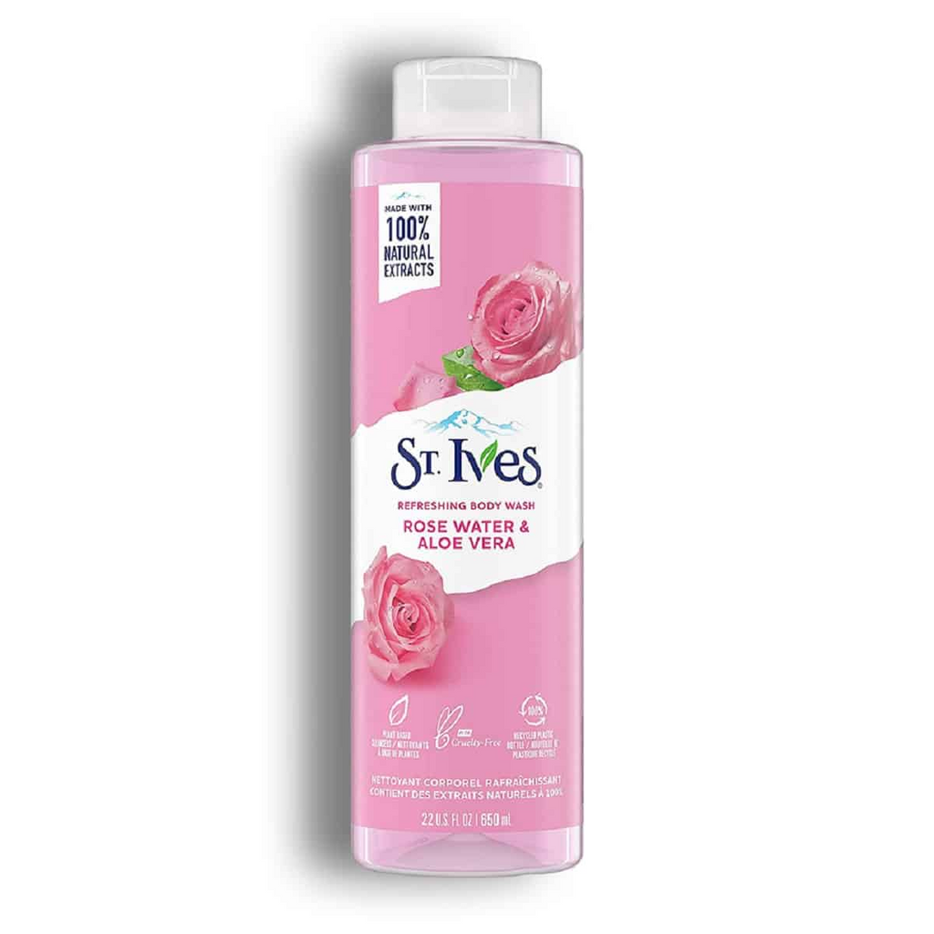 St Ives Refreshing Body Wash (Rose Water and Aloe Vera) 650ml